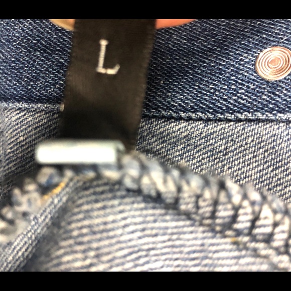 Women’s Distressed Floral Appliqués Denim Jacket L - Picture 15 of 16